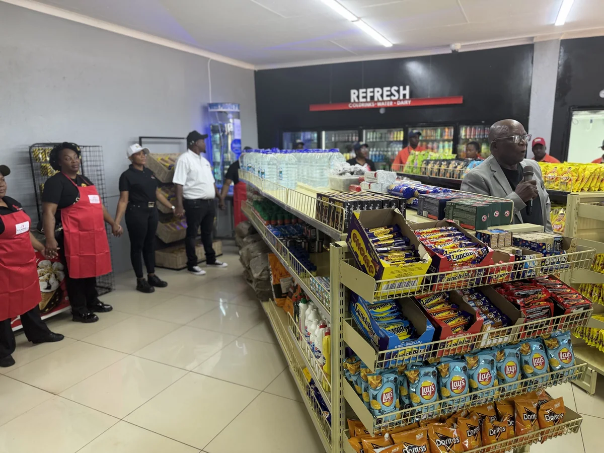 Convenience shop interior with stocked shelves at the pilot site